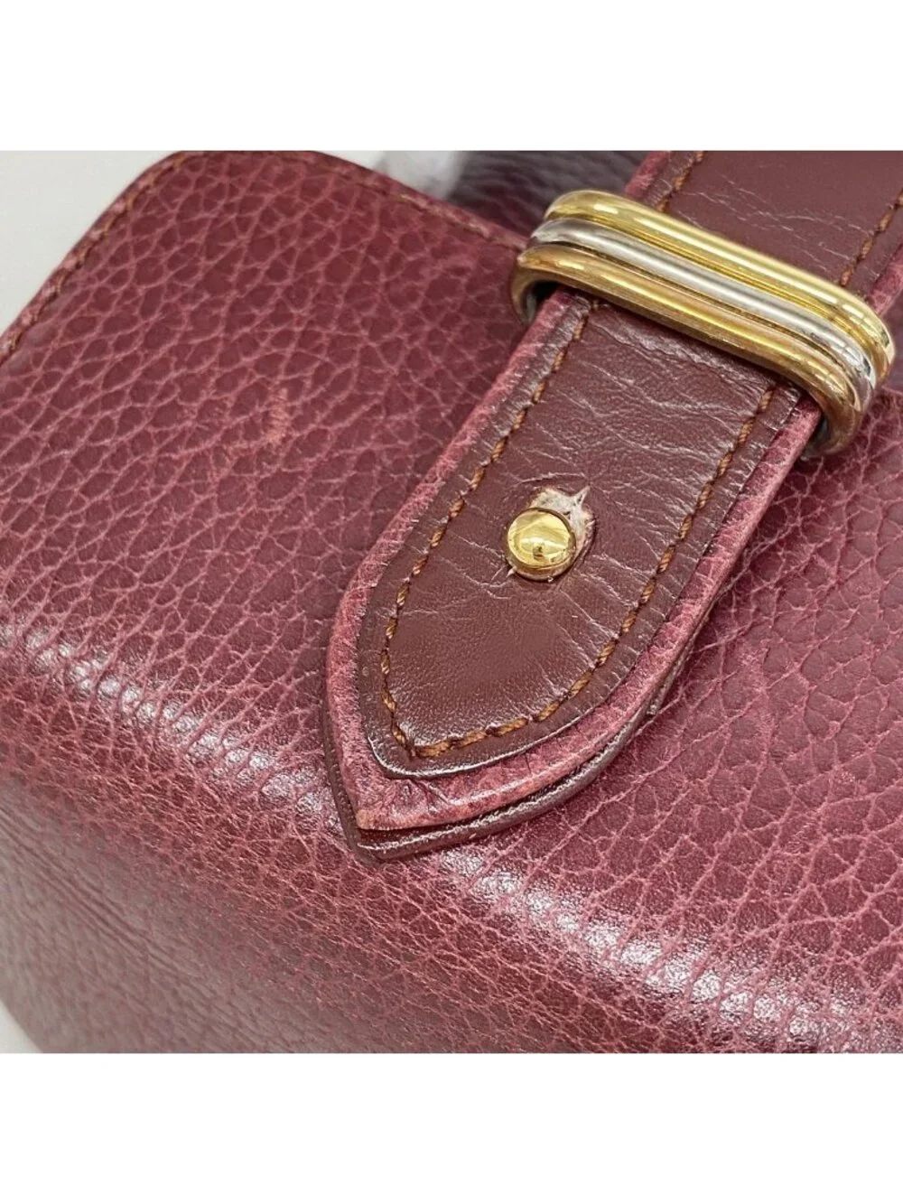 Cartier Vanity Bag Trinity Leather Bordeaux Gold Silver
